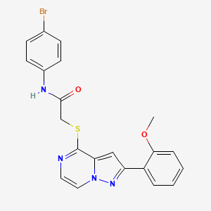 N-(4-bromophenyl)-2-{[2-(2-methoxyphenyl)pyrazolo[1,5-a]pyrazin-4-yl]sulfanyl}acetamide