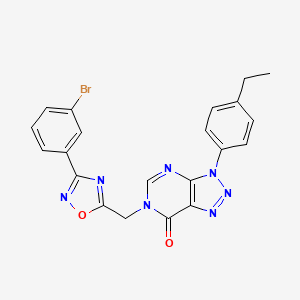 molecular formula C21H16BrN7O2 B3206868 6-{[3-(3-bromophenyl)-1,2,4-oxadiazol-5-yl]methyl}-3-(4-ethylphenyl)-3,6-dihydro-7H-[1,2,3]triazolo[4,5-d]pyrimidin-7-one CAS No. 1040676-58-1