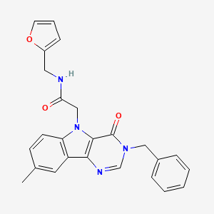 molecular formula C25H22N4O3 B3206873 2-(3-benzyl-8-methyl-4-oxo-3H-pyrimido[5,4-b]indol-5(4H)-yl)-N-(furan-2-ylmethyl)acetamide CAS No. 1040676-66-1