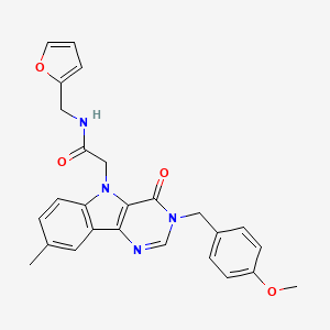 molecular formula C26H24N4O4 B3206890 N-(2-furylmethyl)-2-[3-(4-methoxybenzyl)-8-methyl-4-oxo-3,4-dihydro-5H-pyrimido[5,4-b]indol-5-yl]acetamide CAS No. 1040676-84-3