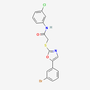 2-((5-(3-bromophenyl)oxazol-2-yl)thio)-N-(3-chlorophenyl)acetamide