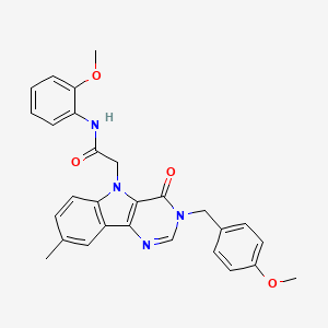 molecular formula C28H26N4O4 B3206904 2-(3-(4-methoxybenzyl)-8-methyl-4-oxo-3H-pyrimido[5,4-b]indol-5(4H)-yl)-N-(2-methoxyphenyl)acetamide CAS No. 1040676-90-1