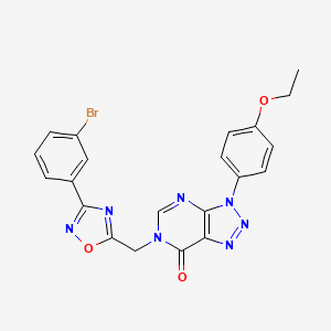 molecular formula C21H16BrN7O3 B3206918 6-{[3-(3-bromophenyl)-1,2,4-oxadiazol-5-yl]methyl}-3-(4-ethoxyphenyl)-3,6-dihydro-7H-[1,2,3]triazolo[4,5-d]pyrimidin-7-one CAS No. 1040677-11-9
