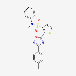 molecular formula C20H17N3O3S2 B3206931 N-methyl-2-[3-(4-methylphenyl)-1,2,4-oxadiazol-5-yl]-N-phenylthiophene-3-sulfonamide CAS No. 1040677-80-2