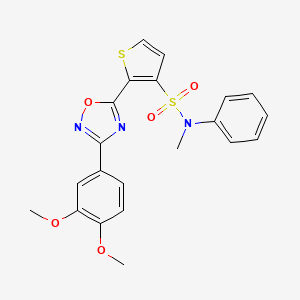 molecular formula C21H19N3O5S2 B3206939 2-[3-(3,4-dimethoxyphenyl)-1,2,4-oxadiazol-5-yl]-N-methyl-N-phenylthiophene-3-sulfonamide CAS No. 1040677-88-0