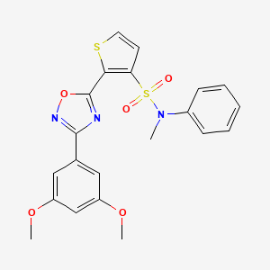 molecular formula C21H19N3O5S2 B3206947 2-[3-(3,5-dimethoxyphenyl)-1,2,4-oxadiazol-5-yl]-N-methyl-N-phenylthiophene-3-sulfonamide CAS No. 1040677-92-6