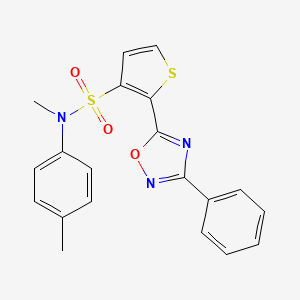 N-methyl-N-(4-methylphenyl)-2-(3-phenyl-1,2,4-oxadiazol-5-yl)thiophene-3-sulfonamide