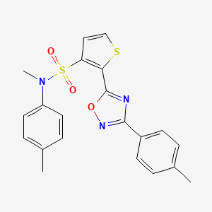 molecular formula C21H19N3O3S2 B3206980 N-methyl-N-(4-methylphenyl)-2-[3-(4-methylphenyl)-1,2,4-oxadiazol-5-yl]thiophene-3-sulfonamide CAS No. 1040678-20-3