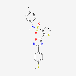 molecular formula C21H19N3O3S3 B3207009 N-methyl-N-(4-methylphenyl)-2-{3-[4-(methylsulfanyl)phenyl]-1,2,4-oxadiazol-5-yl}thiophene-3-sulfonamide CAS No. 1040678-44-1