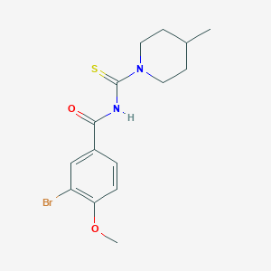molecular formula C15H19BrN2O2S B320701 3-bromo-4-methoxy-N-[(4-methyl-1-piperidinyl)carbothioyl]benzamide 