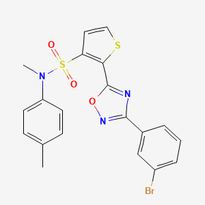 molecular formula C20H16BrN3O3S2 B3207015 2-[3-(3-bromophenyl)-1,2,4-oxadiazol-5-yl]-N-methyl-N-(4-methylphenyl)thiophene-3-sulfonamide CAS No. 1040678-56-5