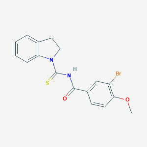 molecular formula C17H15BrN2O2S B320703 3-bromo-N-(2,3-dihydro-1H-indol-1-ylcarbonothioyl)-4-methoxybenzamide 