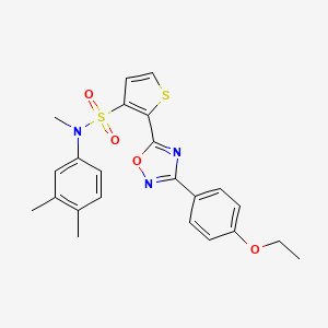 molecular formula C23H23N3O4S2 B3207039 N-(3,4-dimethylphenyl)-2-[3-(4-ethoxyphenyl)-1,2,4-oxadiazol-5-yl]-N-methylthiophene-3-sulfonamide CAS No. 1040678-80-5