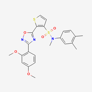 2-[3-(2,4-dimethoxyphenyl)-1,2,4-oxadiazol-5-yl]-N-(3,4-dimethylphenyl)-N-methylthiophene-3-sulfonamide