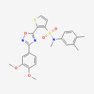 molecular formula C23H23N3O5S2 B3207047 2-[3-(3,4-dimethoxyphenyl)-1,2,4-oxadiazol-5-yl]-N-(3,4-dimethylphenyl)-N-methylthiophene-3-sulfonamide CAS No. 1040678-90-7