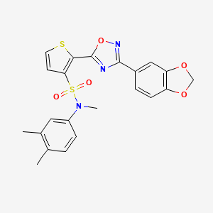 molecular formula C22H19N3O5S2 B3207051 2-[3-(1,3-benzodioxol-5-yl)-1,2,4-oxadiazol-5-yl]-N-(3,4-dimethylphenyl)-N-methylthiophene-3-sulfonamide CAS No. 1040678-94-1