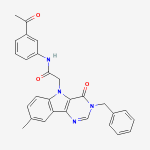 molecular formula C28H24N4O3 B3207059 N-(3-acetylphenyl)-2-(3-benzyl-8-methyl-4-oxo-3H-pyrimido[5,4-b]indol-5(4H)-yl)acetamide CAS No. 1040678-97-4