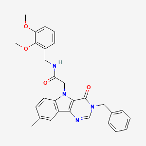 2-(3-benzyl-8-methyl-4-oxo-3H-pyrimido[5,4-b]indol-5(4H)-yl)-N-(2,3-dimethoxybenzyl)acetamide