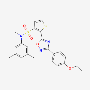 molecular formula C23H23N3O4S2 B3207104 N-(3,5-dimethylphenyl)-2-[3-(4-ethoxyphenyl)-1,2,4-oxadiazol-5-yl]-N-methylthiophene-3-sulfonamide CAS No. 1040679-14-8
