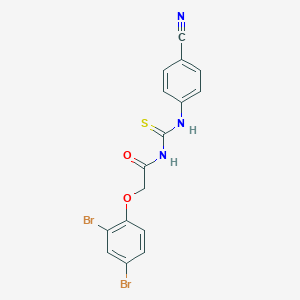 molecular formula C16H11Br2N3O2S B320713 N-[(4-cyanophenyl)carbamothioyl]-2-(2,4-dibromophenoxy)acetamide 