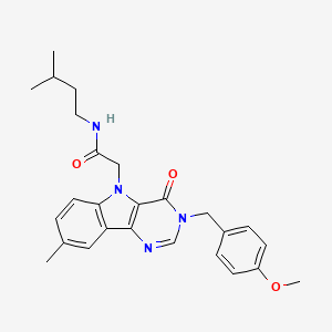 molecular formula C26H30N4O3 B3207132 N-isopentyl-2-(3-(4-methoxybenzyl)-8-methyl-4-oxo-3H-pyrimido[5,4-b]indol-5(4H)-yl)acetamide CAS No. 1040679-26-2