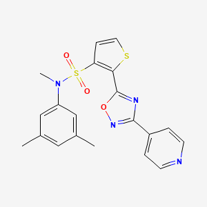 N-(3,5-dimethylphenyl)-N-methyl-2-(3-pyridin-4-yl-1,2,4-oxadiazol-5-yl)thiophene-3-sulfonamide