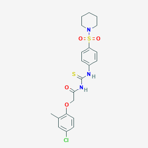 N-[(4-chloro-2-methylphenoxy)acetyl]-N'-[4-(1-piperidinylsulfonyl)phenyl]thiourea