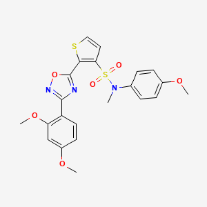 molecular formula C22H21N3O6S2 B3207174 2-[3-(2,4-dimethoxyphenyl)-1,2,4-oxadiazol-5-yl]-N-(4-methoxyphenyl)-N-methylthiophene-3-sulfonamide CAS No. 1040679-75-1