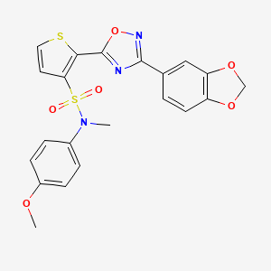 2-[3-(1,3-benzodioxol-5-yl)-1,2,4-oxadiazol-5-yl]-N-(4-methoxyphenyl)-N-methylthiophene-3-sulfonamide