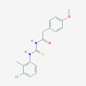 molecular formula C17H17ClN2O2S B320719 N-[(3-chloro-2-methylphenyl)carbamothioyl]-2-(4-methoxyphenyl)acetamide 