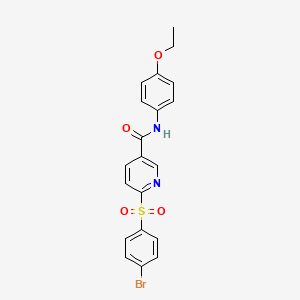 molecular formula C20H17BrN2O4S B3207218 6-((4-bromophenyl)sulfonyl)-N-(4-ethoxyphenyl)nicotinamide CAS No. 1040680-37-2