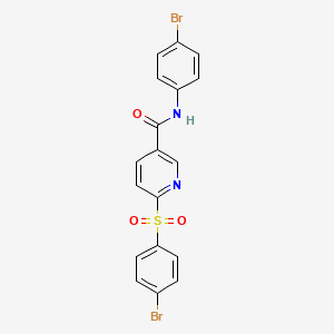 molecular formula C18H12Br2N2O3S B3207223 N-(4-bromophenyl)-6-((4-bromophenyl)sulfonyl)nicotinamide CAS No. 1040680-43-0