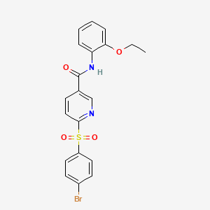 molecular formula C20H17BrN2O4S B3207237 6-((4-bromophenyl)sulfonyl)-N-(2-ethoxyphenyl)nicotinamide CAS No. 1040680-56-5