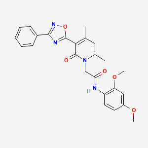 molecular formula C25H24N4O5 B3207254 N-(2,4-dimethoxyphenyl)-2-(4,6-dimethyl-2-oxo-3-(3-phenyl-1,2,4-oxadiazol-5-yl)pyridin-1(2H)-yl)acetamide CAS No. 1040682-01-6