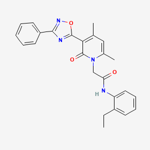 2-(4,6-dimethyl-2-oxo-3-(3-phenyl-1,2,4-oxadiazol-5-yl)pyridin-1(2H)-yl)-N-(2-ethylphenyl)acetamide