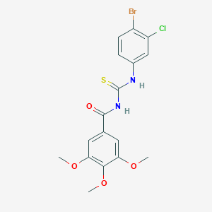 molecular formula C17H16BrClN2O4S B320728 N-[(4-bromo-3-chlorophenyl)carbamothioyl]-3,4,5-trimethoxybenzamide 