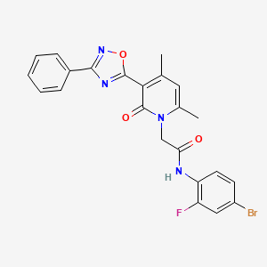 N-(4-bromo-2-fluorophenyl)-2-(4,6-dimethyl-2-oxo-3-(3-phenyl-1,2,4-oxadiazol-5-yl)pyridin-1(2H)-yl)acetamide