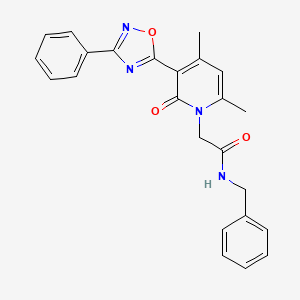 molecular formula C24H22N4O3 B3207297 N-benzyl-2-(4,6-dimethyl-2-oxo-3-(3-phenyl-1,2,4-oxadiazol-5-yl)pyridin-1(2H)-yl)acetamide CAS No. 1040683-09-7