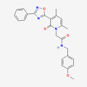 molecular formula C25H24N4O4 B3207305 2-(4,6-dimethyl-2-oxo-3-(3-phenyl-1,2,4-oxadiazol-5-yl)pyridin-1(2H)-yl)-N-(4-methoxybenzyl)acetamide CAS No. 1040683-36-0