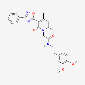 N-[2-(3,4-dimethoxyphenyl)ethyl]-2-[4,6-dimethyl-2-oxo-3-(3-phenyl-1,2,4-oxadiazol-5-yl)-1,2-dihydropyridin-1-yl]acetamide