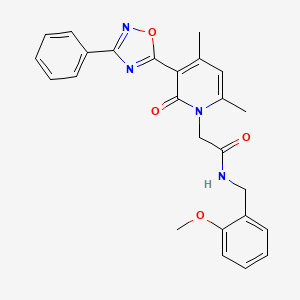 2-(4,6-dimethyl-2-oxo-3-(3-phenyl-1,2,4-oxadiazol-5-yl)pyridin-1(2H)-yl)-N-(2-methoxybenzyl)acetamide