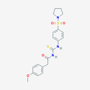 N-[(4-methoxyphenyl)acetyl]-N'-[4-(1-pyrrolidinylsulfonyl)phenyl]thiourea