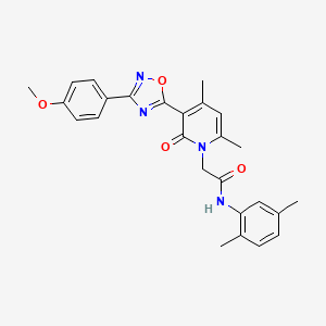 molecular formula C26H26N4O4 B3207334 N-(2,5-dimethylphenyl)-2-(3-(3-(4-methoxyphenyl)-1,2,4-oxadiazol-5-yl)-4,6-dimethyl-2-oxopyridin-1(2H)-yl)acetamide CAS No. 1040685-26-4