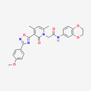 N-(2,3-dihydro-1,4-benzodioxin-6-yl)-2-[3-[3-(4-methoxyphenyl)-1,2,4-oxadiazol-5-yl]-4,6-dimethyl-2-oxopyridin-1(2H)-yl]acetamide