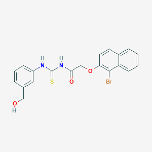 molecular formula C20H17BrN2O3S B320736 N-{[(1-bromo-2-naphthyl)oxy]acetyl}-N'-[3-(hydroxymethyl)phenyl]thiourea 