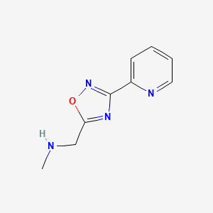 molecular formula C9H10N4O B3207387 N-Methyl-1-(3-(pyridin-2-yl)-1,2,4-oxadiazol-5-yl)methanamine CAS No. 1041571-45-2