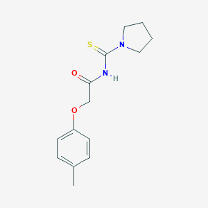 molecular formula C14H18N2O2S B320743 2-(4-methylphenoxy)-N-(pyrrolidin-1-ylcarbonothioyl)acetamide 