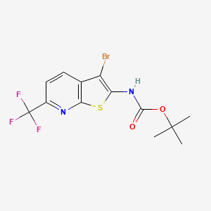 (3-Bromo-6-trifluoromethyl-thieno[2,3-B]pyridin-2-YL)-carbamic acid tert-butyl ester
