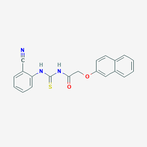 molecular formula C20H15N3O2S B320751 N-[(2-cyanophenyl)carbamothioyl]-2-(naphthalen-2-yloxy)acetamide 
