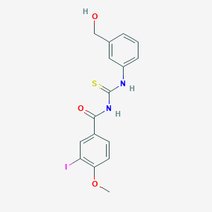molecular formula C16H15IN2O3S B320757 N-{[3-(hydroxymethyl)phenyl]carbamothioyl}-3-iodo-4-methoxybenzamide 